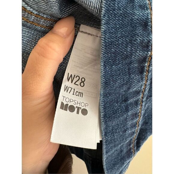 Topshop Moto Button Fly Denim Jean Skirt, Size 28 - Picture 7 of 7